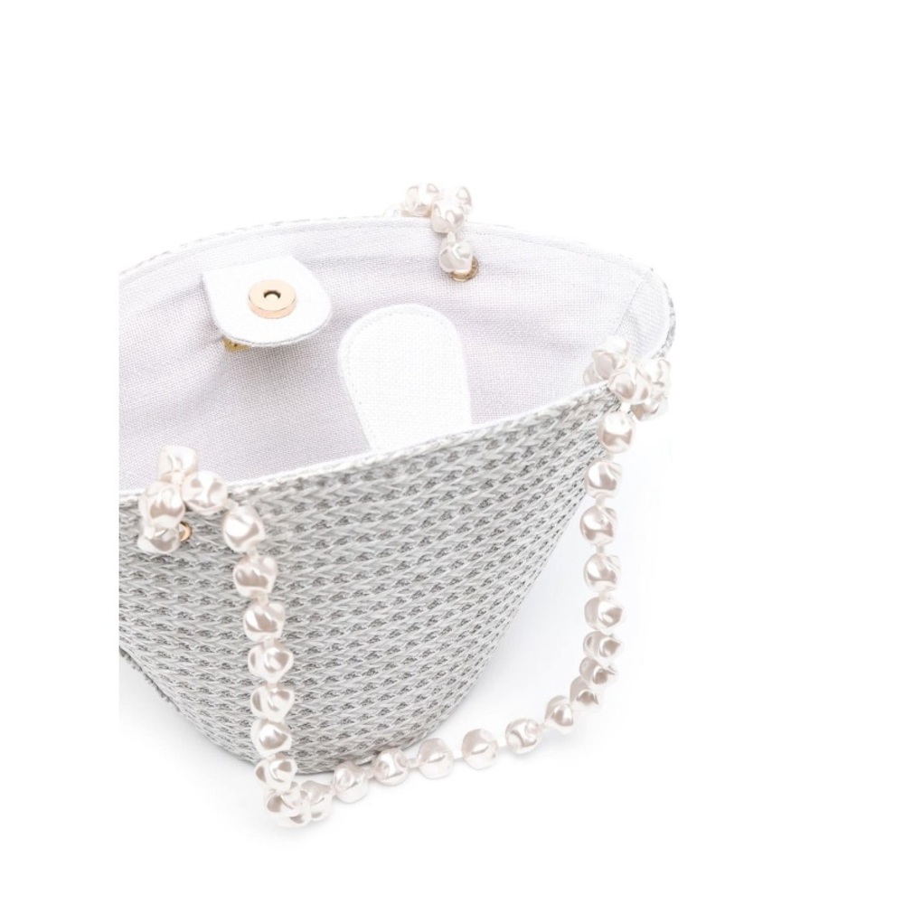 Vanina basket-weave pearl-strap tote bag NWT - Picture 6 of 8